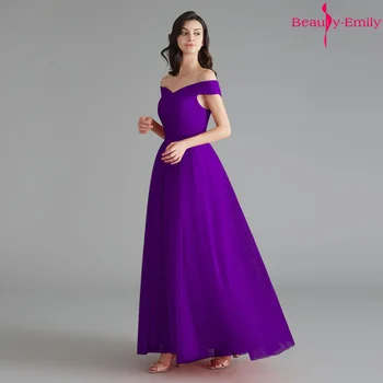 Beauty Emily Елегантни 2019 Дълги Рокли на Шаферките С открити Рамене, Тюлевое Сватбена Рокля За Парти, 9 Стилове, Vestido de dama de honor
