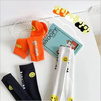 3 двойки 2-8 години 2021 чорапи с смайликом с букви директни детски чорапи за момчета и момичета