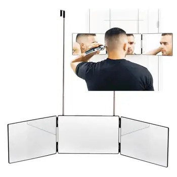 1бр 3 Начина Без Led Огледала Ъгъла на Видимост на 360 градуса Практикующее Огледало За Самостоятелно Подстригване и Стайлинг на Коса САМ Инструмент За Рязане на Едро