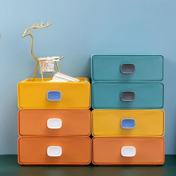 Цветна Настолна Кутия За Съхранение На Штабелируемый Кутия Органайзер Маса Офис Рафтове, Шкаф Рафтове Бебе Кутия Органайзер