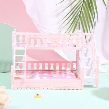 1 Комплект Куклена Къща Миниатюрна Имитация На Европейската Принцеса Двойно Легло Стоп-Моушън Мебели И Играчки