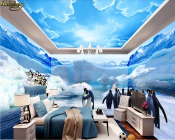 beibehang Потребителски Големи Стенни Тапети 3D Антарктически Пингвин Ледена Света на Тема Стените на Къщата papel de pared тапети начало декор