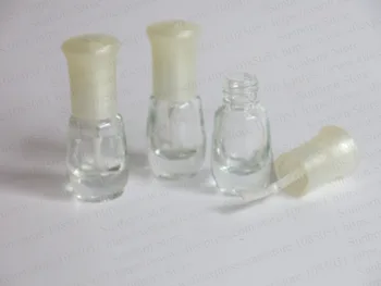 300x3 мл прозрачна стъклена бутилка за нокти polsih, 3 клапана на цилиндър, малка стъклена бутилка с истинска четка в насипно състояние