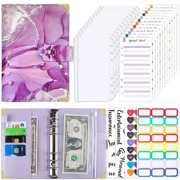 A6 Цветни Планер Бюджета Пари Подвързия С цип Пликове за Парични Пликове, За Изготвянето на Бюджета Органайзер За Пари, За Notepad-Задължителни