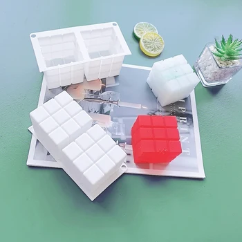 Нови 2 на Устната 3D Куб Форма За Печене Муссового Торта Силиконова Квадратна Форма на Балон За Десерт Кухненски Форма За Печене Свещ Гипсова Форма
