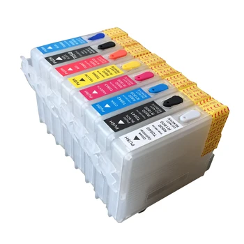 Jetvinner 8-цветни касети с мастило за еднократна употреба T0540-T0549 с чипове автоматично нулиране за принтери Epson Stylus Photo R800 R1800