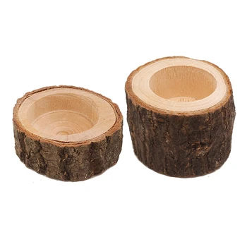 2 ЕЛЕМЕНТА древните Дървени Клони на Дърво Дървен Свещник Чай Лампа Вечеря на Свещи Деко Среден и по-Кратък