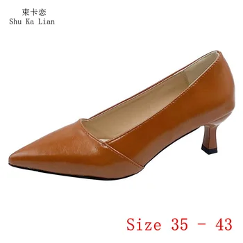 Дамски обувки на висок ток, обувки-лодка на висок ток 6 см, женски вечерни сватбени обувки на висок ток, по-големи Размери 35-43