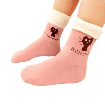 5 двойки/1 лот, пролетни детски чорапи, памучни чорапи с изображение на котка от карикатура, модни детски чорапи с отбортовкой за момичета, чорапи за момичета от 3 до 12 години
