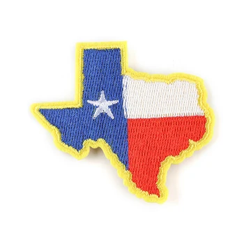 Америка Тексас Карта Бродирана Нашивка Звезда Тексас Карта Теджас Флаг Ютия на Шапка Облекло Нашивка Емблема