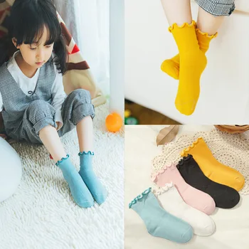 5 двойки лот опаковка новият пристигането детски чорапи за младите момичета сладък кавайные прекрасни памучни чорапи