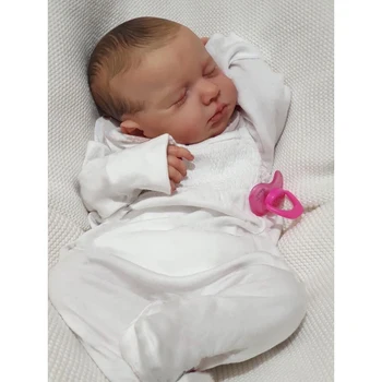 49 СМ Reborn Baby Doll Sleeping Loulou Новородено Размера на Бебето с Боя Genesis Висококачествено 3D Кожа Многопластова Живопис се Вижда да