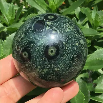 Малахитово кристална топка украса натурален оригинален камък полиран топка Фън Шуй