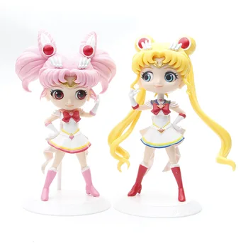 Бандай Аниме Sailor Moon 2 бр. Фигурка 16 см Мидзуно Ами Чибиуса Лъскава Мини Серия Вечна Колекция Кукли, Декорация PVC Модел Играчки