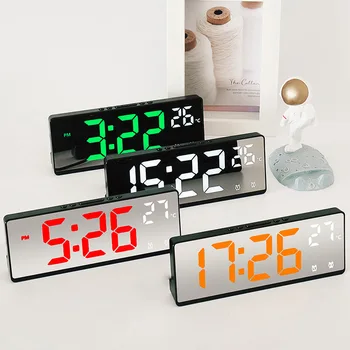 Digital alarm clock Акустичен Контрол на Наблюдение LED Алармата Дигитален Температурен Аларма Snooze Настолни Часовници Дисплей