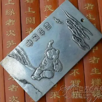 Изискан древен китайски тибетски сребърен амулет 