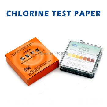 Измерване на хартия за тестване на хлор на Разположение за тест-ленти за измерване на съдържанието на хлор във водата 50 мг / л-2000 мг / л ролка 4 м / кутия