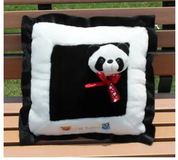 стерео карикатура панда бродирана възглавница къс плюшен възглавница кадифе възглавница за гърба лумбална възглавница на облегалката