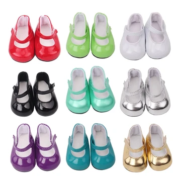 18 инча Обувки за кукли за момичетата; модел обувки на Принцесата от изкуствена кожа с кръгла пръсти; американската обувки за новороденото; Бебешки играчки; размери 43 см; детски кукли