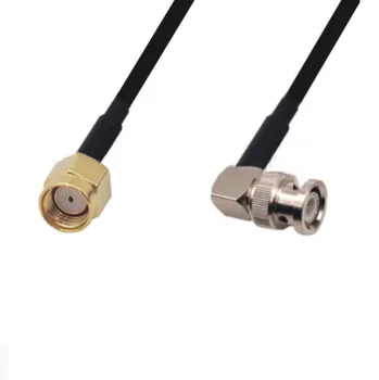 Кабел RG58 RP-SMA Мъжки към BNC Plug Правоъгълен Конектор удължителен кабел WiFi Антена Косичка кабел