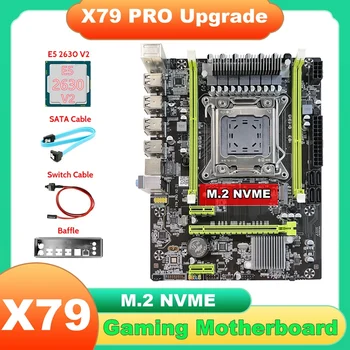 ГОРЕЩО-Актуализиране на дънната платка X79 X79 Pro + процесора E5 2630 V2 + Кабел SATA + Кабел превключвател + Преграда M. 2 NVME LGA2011 За LOL CF PUBG