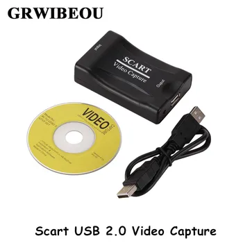Grwibeou Карта Видеозапис USB 2.0, Scart Video Grabber Кутия за Записване за PS4 Детска DVD Видеокамера Запис на Камерата Излъчването на живо