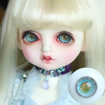 BJD кукла очи подходящ за 1-3 1-4 1-6 размер на пълен флаш зеницата на стъклени очи златни прозрачни умни супер ярки бутик с аксесоари за кукли