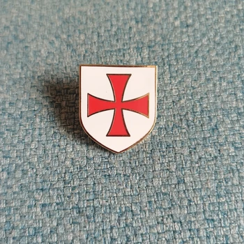 масонски гърдите иконата на рицарски щит с червен кръст нагрудная жени
