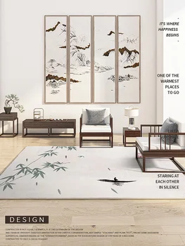 Оригинален дизайн килим хол луксозен нов Китайски водни пръски мастило спалня, диван масичка за чай етаж килим украса спални