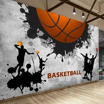3D Тапети Модерна Творческа Личност Баскетбол Спортни Снимка Стенописи Ресторант, Фитнес Зала Фон на Стената Начало Декор на 3D Стенопис