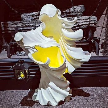В търсене на Светлина Нова Ад Пратеник на Вещици с Фенер Реалистична Скулптура Призрак от Смола за Хелоуин Страшно Украса