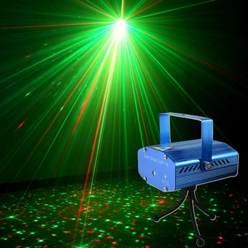 1 ПРЕДМЕТ на Преносими R & G Вечер на Светлината на Звука на Активен Стробоскоп С Ефект Лазерен Светлинен Шоу Осветление Прожектор За Домашно Бар кабелна телевизия