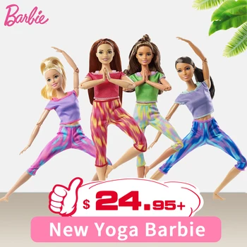 Оригиналната Барби, Направена За Движение, Гимнастика, Йога, Спортни Кукла с 22 Гъвкави Стави, Играчки за Деца, Подарък за Рожден Ден за Момичета GXF05