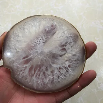 Естествен кристален край обръч част на агата скъпоценен камък за много красив образец на естествената скала