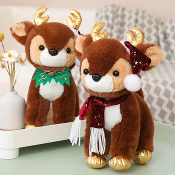Коледа Fawn Кукла Children ' s Christmas Gift Коледа Plush Toy Ornament Elk Кукла коледна играчка плюшен украшение