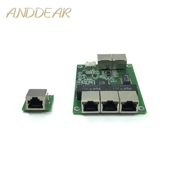 5-портов модул gigabit комутатор широко се използва в led линия 5-port 10/100/1000 м пинов порт, мини-модул ключа PCBA дънната Платка