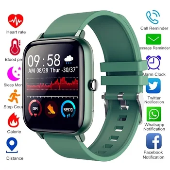 P6 Умен Часовник Bluetooth Предизвикателство Пълен Сензорен Спортен Фитнес Монитор на Сърдечната Честота Водоустойчив Умни Часовници Бизнес за Android и IOS 2022New
