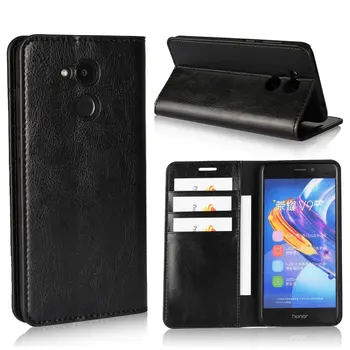 Калъф За мобилен телефон Huawei Honor 6C Pro от естествена кожа, Чанта-портфейл, Сгъваеми Калъфи Honor 6C Pro, Луксозна Бизнес чанта за Носене Capinha Etui