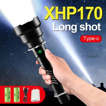 XHP170 на Най-Мощните Led Фенерче Акумулаторна Лампа Usb Тактическа Светкавица Xhp90.2 Zoom Ръчна лампа Ловен Led Фенер