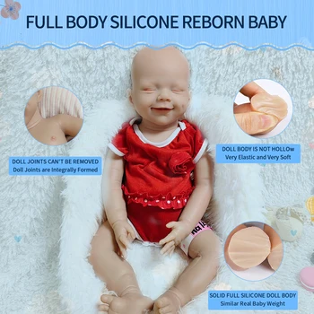 WW1582 50 см 20 см 3200 г цялото Тяло Силиконова Кукла Реборн Реалистични Кукли, за Момчетата Небоядисана Детски Играчки с Соской за Деца