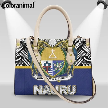 Coloranimal Флаг Науру, Полинезийски Принт, Чанта През Рамо от Изкуствена Кожа, за Жени, по-Голямата Голям Чанта-Месинджър Чанта-Тоут, Borsa Donna 